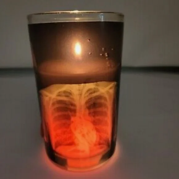 2X COLOR CHANGING BRAIN RIB CAGE SKELTON HALLOWEEN CANDLES - Picture 4 of 10